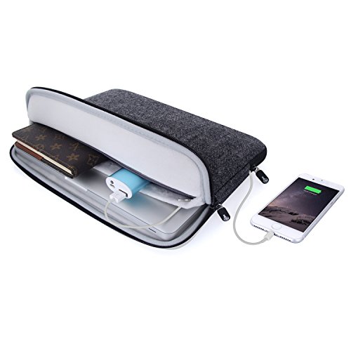 gk line Tasche Tweed Universal Notebook Laptop MacBook Netbook Tablet Schutzhülle Etui schwarz wasserresistent bis 15″-15.6″ innen ca. 385 x 275 mm - 9