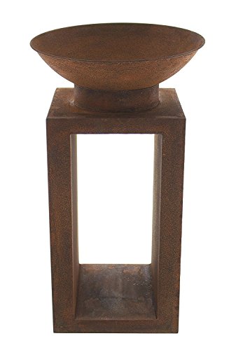 Feuerschale „Rosti“, 2tlg. Dekosäule, Feuersäule Dekofeuer Garten Rost Optik modern ausgefallen - 3