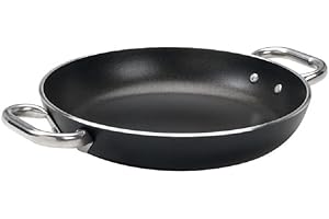 BALDASSARE AGNELLI Pentole Agnelli Alsa2110ss24 - Tegame In Alluminio Antiaderente 5mm Con 2 Maniglie, Nero, 24 Cm, 1 Pezzo
