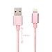 Produktbild Original iProtect Lightning USB 2m Nylon Ladekabel Datenkabel knotenfrei für Apple iPhone 5 5s 5c SE, iPhone 6 6 Plus 6s 6s Plus, iPhone 7 7 Plus, iPhone 8 8 Plus, iPhone X, iPad mit Lightning Anschluss in Rosegold