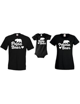 Baby + Herren + Damen T-Shirts Strampler Set Modell 