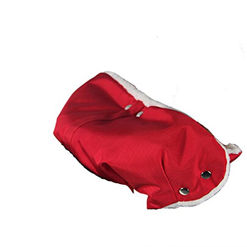 Sanwood Winter Warmer Baby Stroller Hand Muff Fingerless Gloves Carriage Pram Waterproof (Red)