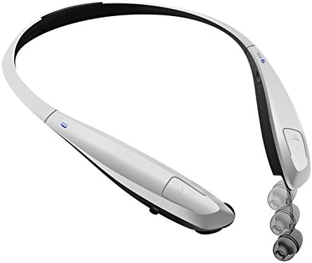 Bluetooth Headphones Headset Rymemo Wireless Earphones Auto Wire Retraction ( NO NEED CLICK BUTTON ) Metallic-feeling Surface Stereo Music Earbuds Sports Earpiece Vibration Neckband Style,Silver
