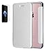 Produktbild Apple iphone 7 Plus(2016) Neu Design Hülle mit Panzerglas,ISENPENK Lederhülle mit Transparent Soft TPU Back Cover Leder Case,Original Flip Bookstyle Wasserdicht Shockproof Anti Slip Protection Stoßfest Leder Tasche mit Standfunktion,Clear Durchsichtig TPU Silikon Hohe Simulation Outdoor Stoßdämpfend Wallet Tasche Schutzhülle Handyhülle für Apple iphone 7 Plus(2016) 5.5Zoll-[weiß]+Panzerglas/Schutzfoile/Scutzglas