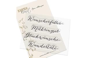 KARTENKUNST Clear-Stamp-Set Stempel-Gummi Karten-Kunst - Große Worte "Wunscherfüller, Mitbringsel, Glückwünsche, Wundertüte"