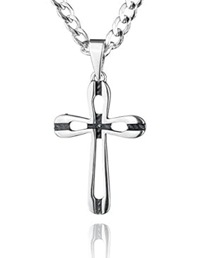 STERLL Herren-Kette, aus massivem 925 Silber mit einem silbernen Kreuzanhänger ideal als Geschenk für Mann oder...