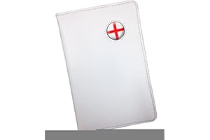 ASBRI GOLF ENGLAND CRESTED WHITE LEATHER SCOREMASTER GOLF SCORECARD HOLDER BY ASBRI.