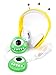 Produktbild Kinderkopfhörer in GelbGrün Monster-Design mit verstellbaren Bügeln.Für Medion Life E72053 (MD 43084) + Life E72044 (84484) | Takara VR139 + VR127 + VR132 + VR122 + Double VRT179PK tragbare DVD-Player