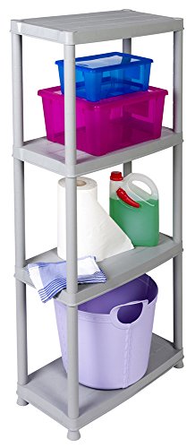 Tolles Kunststoffregal für den Haushalt ! Haushaltsregal mit 4 Böden in einem hellen Grau! Hält 25kg pro Boden! - 2