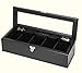 Produktbild Retro Holz Schiebedach Uhrenbox Fünf-Pack Uhr Display Box Sammlung Aufbewahrungsbox Schmuckschatulle (12 * 34 * 7,7 cm) Schwarz