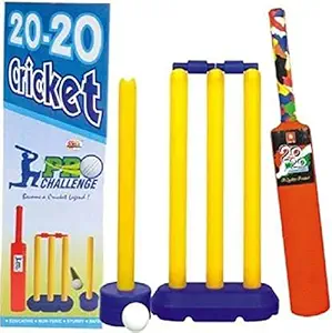 Minor Plastic Cricket Set for Kids with Stump,Ball and Bat Kit -N94