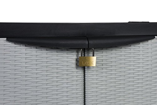 Kunststoffschrank Madera, im Rattan Design mit einem verstellbaren Einlegeboden mit 20kg Tragkraft – mittlere Version - 5