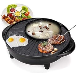 Le Barbecue Thai BBQ électrique et Hot Pot, électrique Grill 2 en 1, Hot Pot électrique, Coffre-fort, pratique et durable, 1800W haute puissance, un goût Pot Double, pratique et durable Soul hill