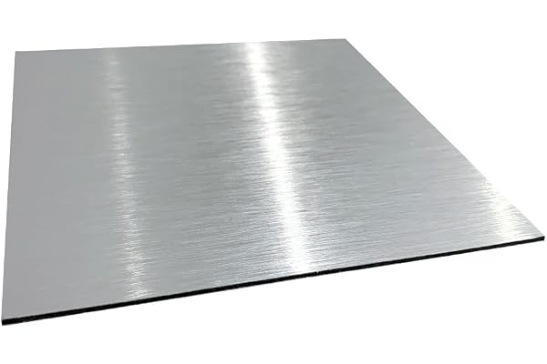 Panneau Composite Aluminium Brossé épaisseur 2 mm. Plaque alu avec au Centre un Polyéthylène (PVC) - 40 x 60 cm (400 x 600 mm) -