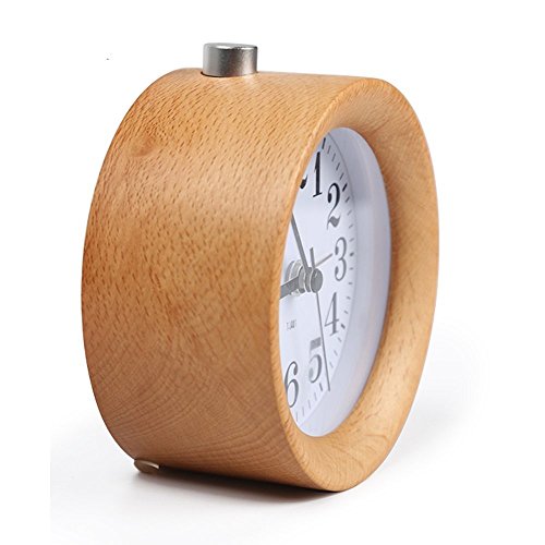 Holz Wecker WAYCOM Alarm Clock – Handgemachte Tischuhr – Snooze Buchenholz mit Nachtlicht - 5