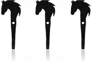 Fayesia Living Black Wall Hooks for Hanging - Blacksmith Handcrafted Wrought Iron Coat Hooks Wall Mounted - Door Hooks for Keys, Hats, Towels etc - Kitchen, Bathroom, Hallway - Set of 3 (Horse)