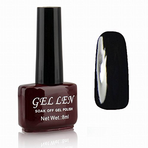 Gellen auflösbarer UV Nagellack Shellac Led Nagellack Farblack 8ml #107 schwarz