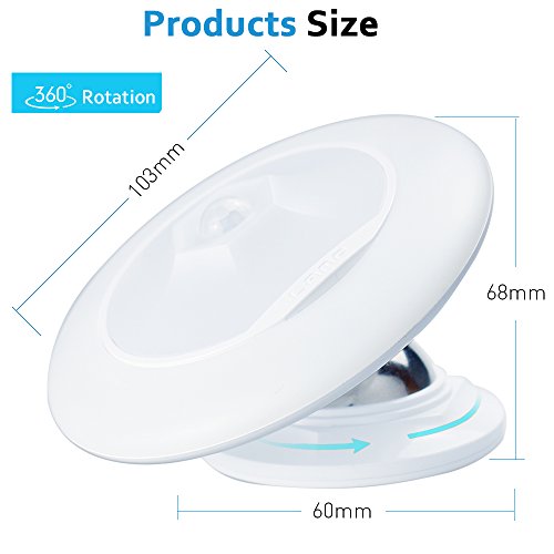 Bovon Motion Sensor Night Light, Portable 360° Rotating Sensor Step Light LED Dimmable Rechargeable PIR Security… - Image 9