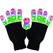 Produktbild TURATA LED Handschuhe mit 3 Farben blinkenden Einstellungen 6 Modi Coole Spielzeuge Kostüm Geschenk für Party Weihnachten Fasching Valentinstag