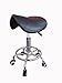 CHROME Black Gas Lift SADDLE STOOL for Salon Spa Massage Beauty Reiki Therapy Tattoo Black