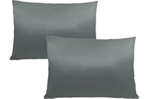 AISAWATE Einfarbiger Kissenbezug für Baby/Kleinkind, 2 Stück, 100% Baumwolle, für Kinderbett, 40 x 60 cm, Kissenbezug für Jungen und Mädchen, Reisekissen mit Hotelverschluss, weich und atmungsaktiv