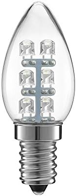 HONGLEE 0.5W LED Filament C7 Night Light Bulb, 2700K Warm White 15LM, E14 Candelabra Base Lamp C7 Mini Torpedo Shape, 6W Incandescent Equivalent, 360° Beam Angle, Non-dimmable, 2 Pack