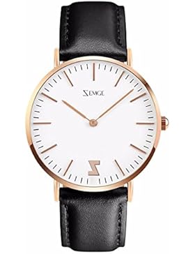ZEMGE Männer Frauen Uhren Ultra Thin Quarz Analog Wasserdichte Armbanduhr Unisex Business Casual Einfache klassische...