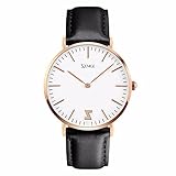 ZEMGE Männer Frauen Uhren Ultra Thin Quarz Analog Wasserdichte Armbanduhr Unisex Business Casual Einfache klassische Design Kleid Rose Gold Tone Armbanduhr mit Edelstahl Gehäuse DW Stil 40mm ZC0603M