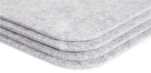 Tischsets aus 4mm Filz für 4 Personen Graumeliert. Sonderposten (vergünstigte B-Ware leichte Mängel) - 4
