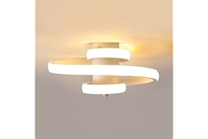 Dorlink Plafoniera LED Soffitto Spirale, Piccolo Lampadario LED 22W 1980LM, 3000K Bianco Caldo Lampadario LED, Lampadario Corridoio da Soffitto Bianco, Lampadari Moderni per Camera da Letto, Ø26CM