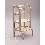 Learning tower, toddler step stool, Montessori furniture for kitchen helper - WOODEN color