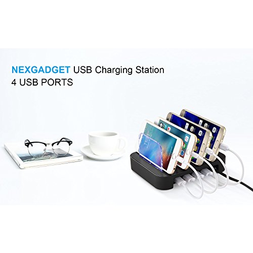 NexGadget abnehmbaren Multiport-USB-Universal-Ladestation Ladedock,Dockingstation,Ladegerät(4 Ports USB-Ladestation) - 3