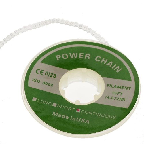 Generic Dental Ortodoncia elástico Enlace Cadena, Continuous Size, Blanco, 1