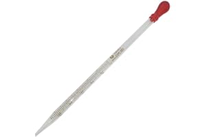 Demarkt Glaspipette Glas Tropfpipette Glaspipette Pipette für Flüssigkeiten und ätherische Öle mit Blauer Gummikappe Size 0.5ml (Rot)