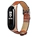 Produktbild BZLine Armband | Leichtes Leder Uhrenarmband | Für Xiaomi mi Band 3 Smart Armband Fitness Tracker | Nagelneu und Hohe Qualität | Einfach zu Justieren | Bandlänge: ca.240 mm | Geeignet für 190-250mm Handgelenk (C)