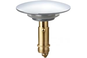 JZK Tapón Desplegable de Metal Cromado de 66 mm para Fregadero y Lavabo de Baño - Repuesto de Desagüe con Resorte Clak