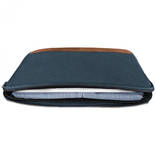 ROYALZ Schutz Hülle für Apple iPad Pro 9,7 / iPad Air / iPad Air 2 Tasche Tablet Schutztasche Sleeve Case aus Canvas / Leder, Farbe:Blau - 6