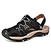 Produktbild Louyihon-Sandalen Summer Outdoor Herrenmode Freizeit Wohnungen Hausschuhe Strandschuhe Student Atmungsaktiv Sport Sandalen für Meer, Alltag, Reisen, Berufung, Arbeit, Klettern(Schwarz,46)
