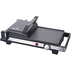 Jata GR269 - Plancha de cuisson et grill avec revêtement en céramique anti-adhésif, 2200 W - Couleur : noir