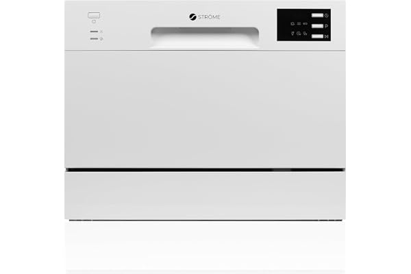 Ströme TDW55C01/WH Bänkdiskmaskin, Vit | 6 kuvert, 6 diskprogram, 5 temperaturer, 49 dB, LED-display, 1–24 h timer, vinglashållare