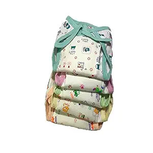 NAVI Cushioned/Padded Cotton Nappies for 0 to 3 Months (Pack of 5)