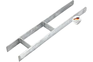 SunnyDeals H-Pfostenanker feuerverzinkt als Pfostenträger| H-Anker 101 x 600 mm |schwerer Betonanker für 10 x 10 cm Pfosten | haltbare Einschlaghülse