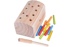 Xrten Toy Insects Game, 10Pcs Wooden Magnetic Catch Insects, Educational Toys for Kids over 3 Years Old