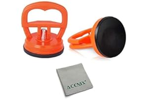 ACENIX® [ Twin Pack ] 2 Pcs suction cups, Heavy Duty dent removal kit. MINI Suction Cup for Screen,fridge, tile Sucker lifters car dent remover Puller [Included Cleaning Cloth]