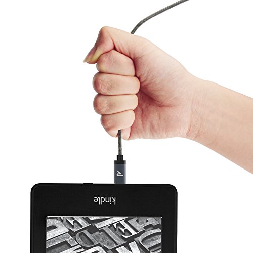 Rampow Cavo USB Micro USB Carica Rapida - 2m - GARANZIA A VITA - Nylon Antigroviglio Cavo del caricatore per Android, Samsung, HTC, Nexus, Nokia, Motorola, Huawei, LG, Kindle e Altro - Grigio Siderale