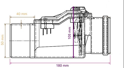 Rückstauverschluss Ø DN 50 mit verriegelbarer Rückstauklappe ( Aquer ) - 4