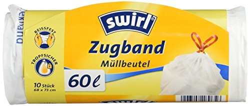 Swirl Müllbeutel mit elastischem Zugband, 10 Stück