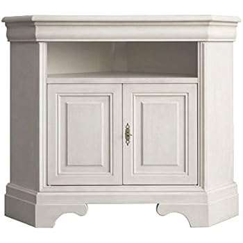 TV-Eckregal in weißer Farbe, Regal TV weiß für Eck Wohnzimmer Essimmer