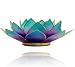 Produktbild Teelichthalter Kerzenhalter Lotus Blume Capiz Violett - Blau 13.5cm