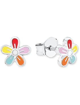 Prinzessin Lillifee Kinder-Ohrstecker Blume 925 Silber rhodiniert Emaille bunt